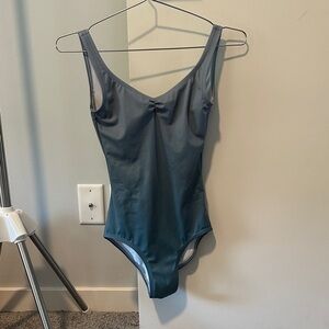 Barreto Blue Ombré V-Neck Tank Leotard, Size Small